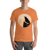 Unisex T-shirt with Black Bird at Sunset design